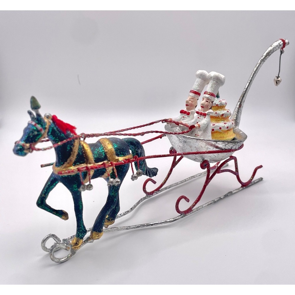 Patience Brewster Jingle Bells Bakers Sleigh Figure Ladle Chef Krinkles Dept 56